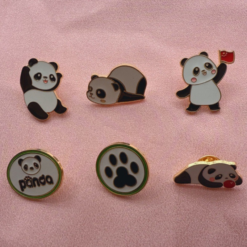 Embroidery Fabric - 6pcs 만화 중국 팬더 배지 가을/겨울