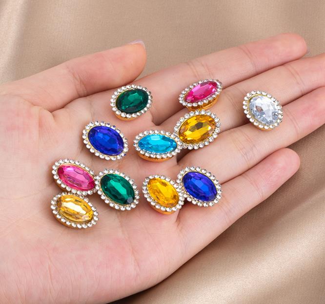 Embroidery Art - 30pcs 14x18mm 컬러 아크릴 비즈 금속