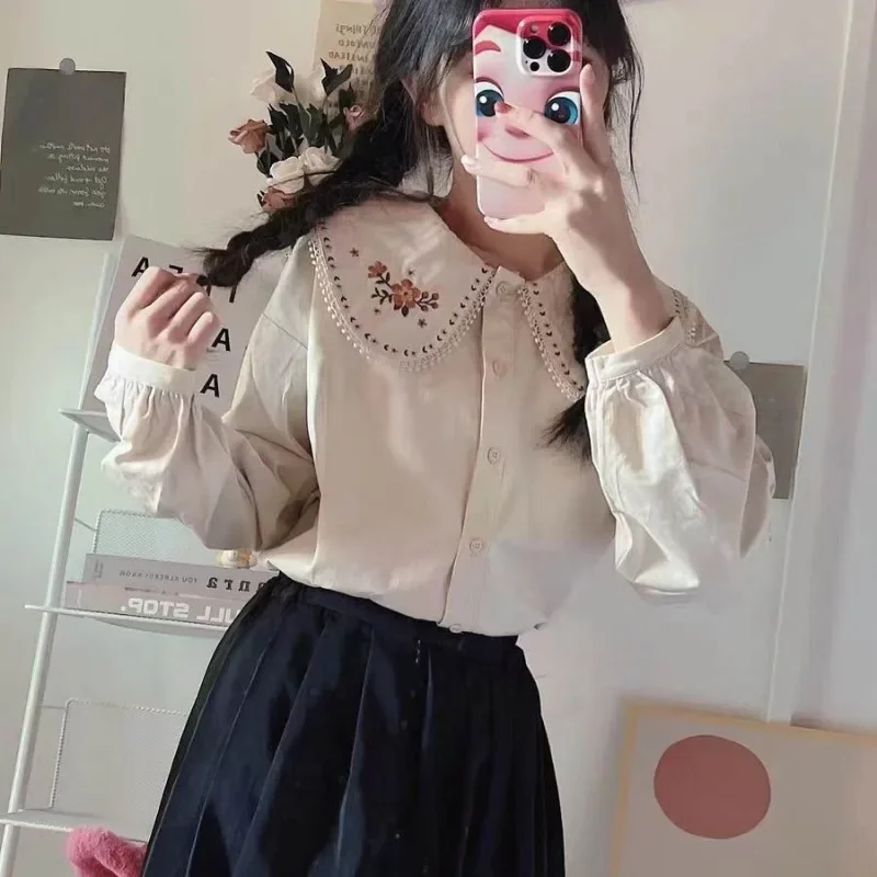 Embroidery Online - 여성용 오버사이즈 캐주얼 가디건, 플러스 사이즈