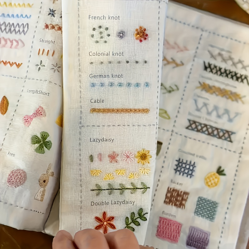 Embroidery Guide Book - 바느질 연습장, 자수 바늘, 바느질 실,
