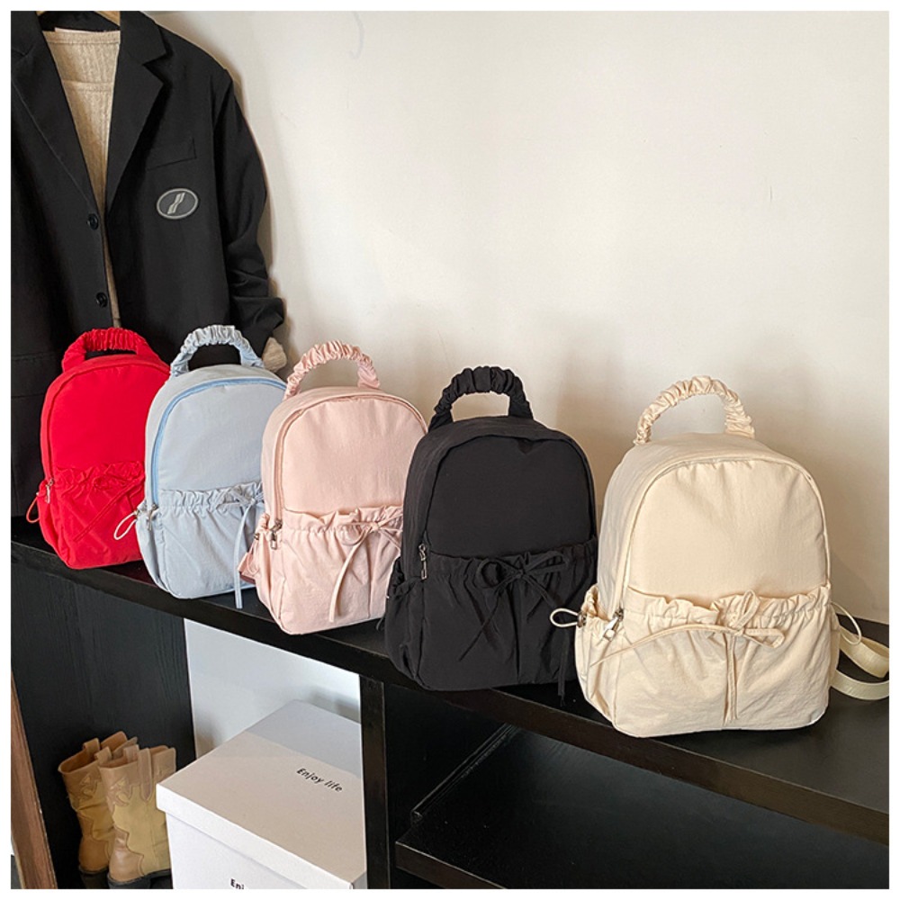 일본식 여성용 백팩, 리본이 달린 가볍고 패셔너블한 학 - Embroidery Simple 리뷰 및 가격