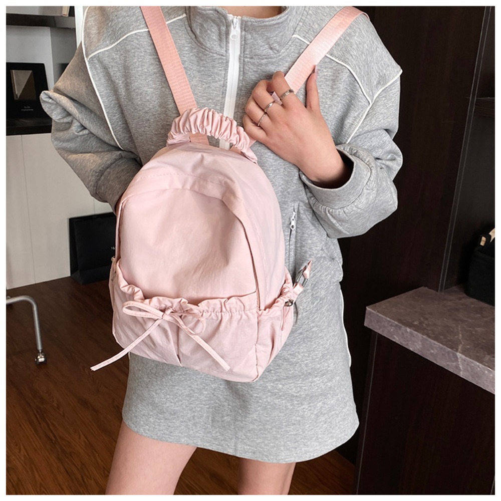 일본식 여성용 백팩, 리본이 달린 가볍고 패셔너블한 학 - Embroidery Simple 리뷰 및 가격