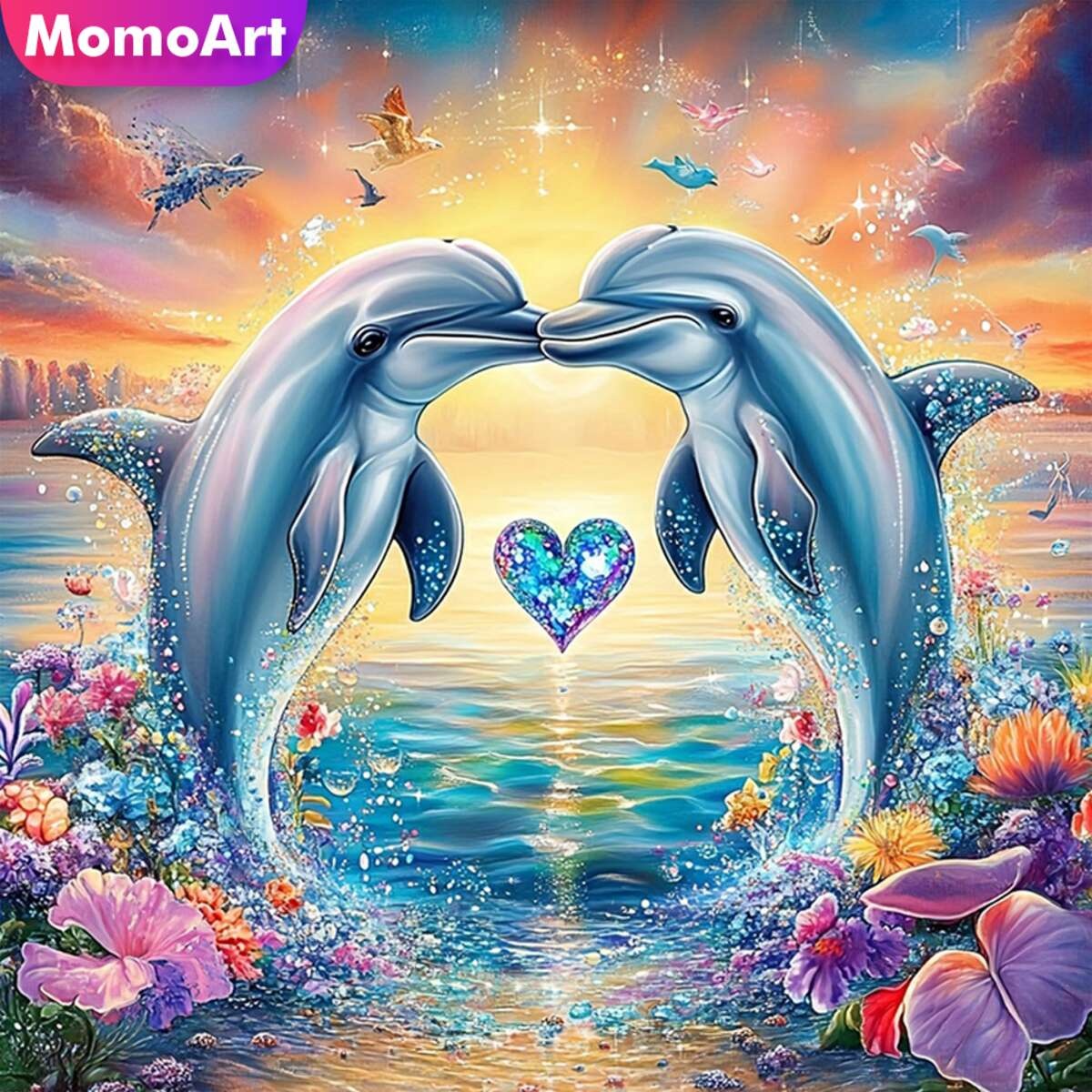 Momoart 새로운 도착 다이아몬드 그림 돌고래 동물 - Embroidery Uae 리뷰 및 가격