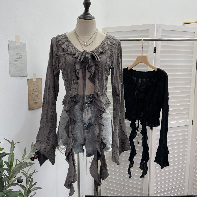 ISAROSE 여성용 웨이스트랜드 스타일 가디건 펑크  - Embroidery Online 리뷰 및 가격