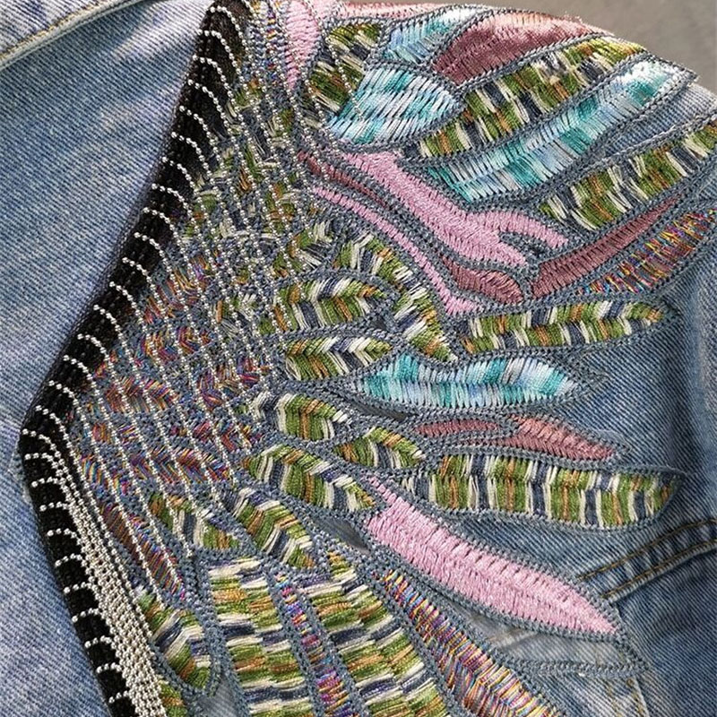 2026년 신상 가을 패션 리벳 여성 데님 재킷 긴소매 - Embroidery On Jeans 리뷰 및 가격