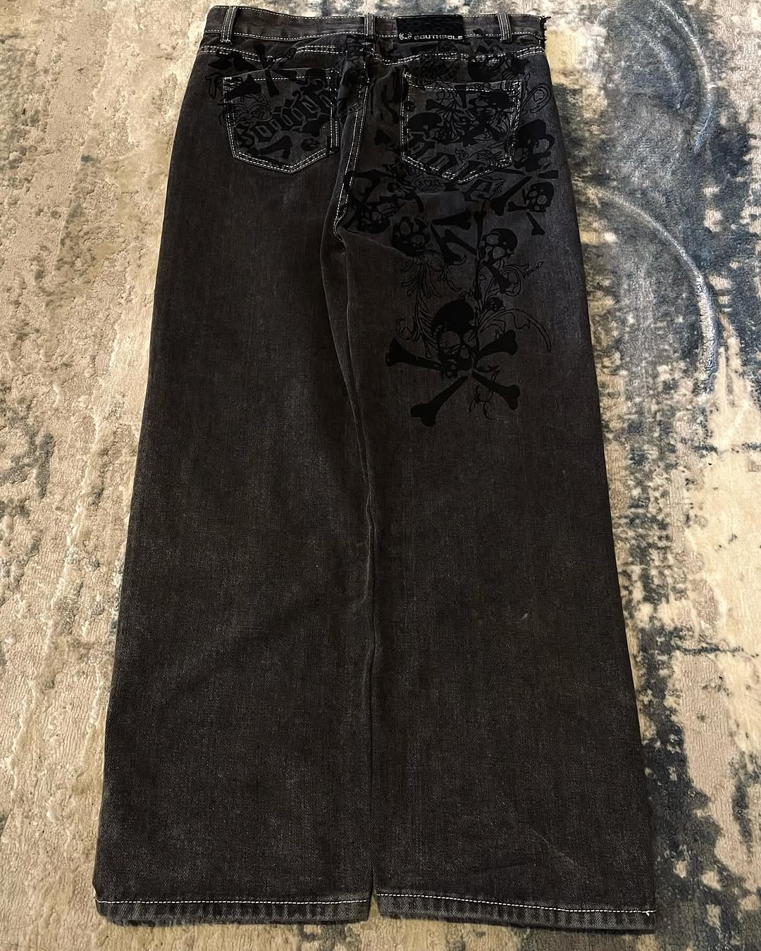Y2K 스트릿 뉴 스컬 자수 청바지 미국 패션 트렌디  - Embroidery On Jeans 리뷰 및 가격