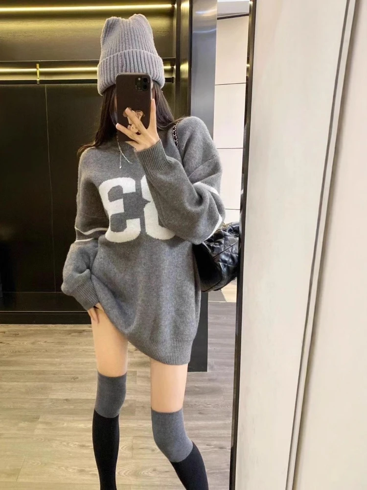 Y2K 빈티지 니트 스웨터 여성 2025, 그로즈드 하 - Embroidery Knit 리뷰 및 가격