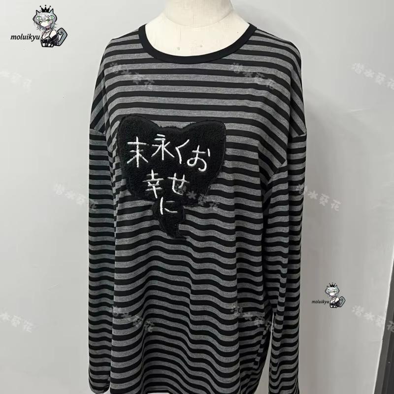 Y2K 아메리칸 펑크 빈티지 O 넥 긴팔 셔츠 올 매치 - Embroidery Knit 리뷰 및 가격