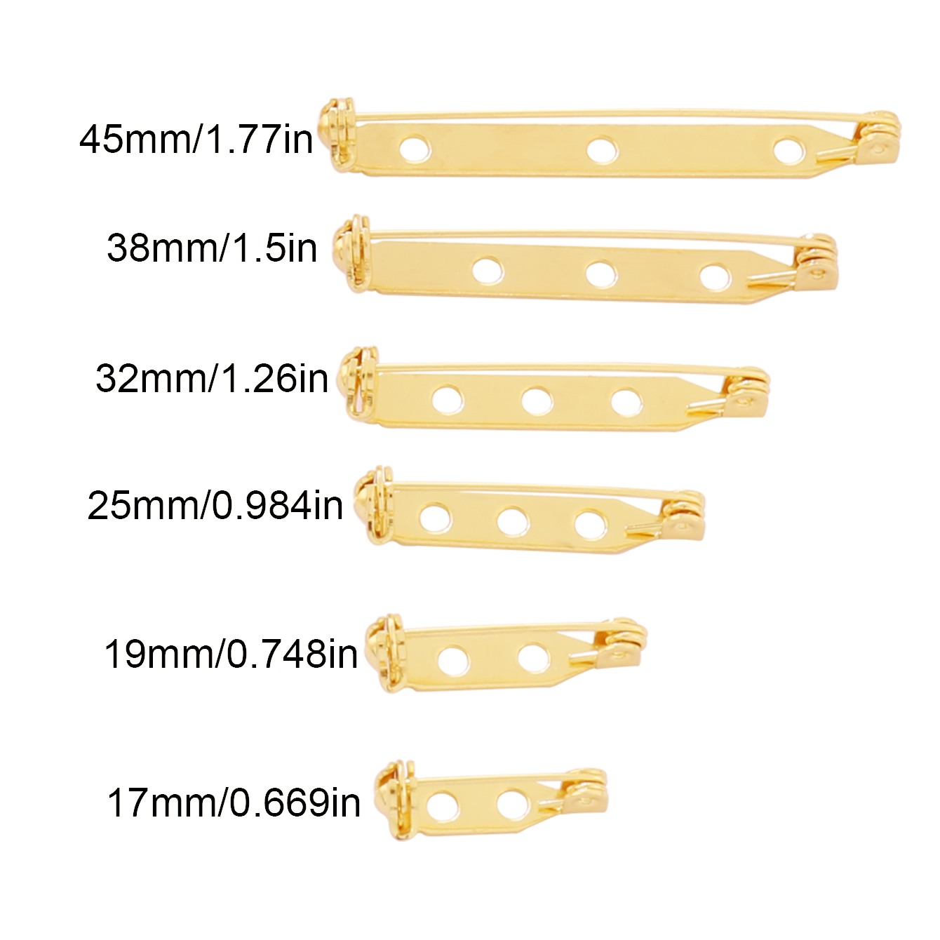 10개 17-45mm 브로치 클립 베이스 핀 실버/골드 - Embroidery Simple 리뷰 및 가격