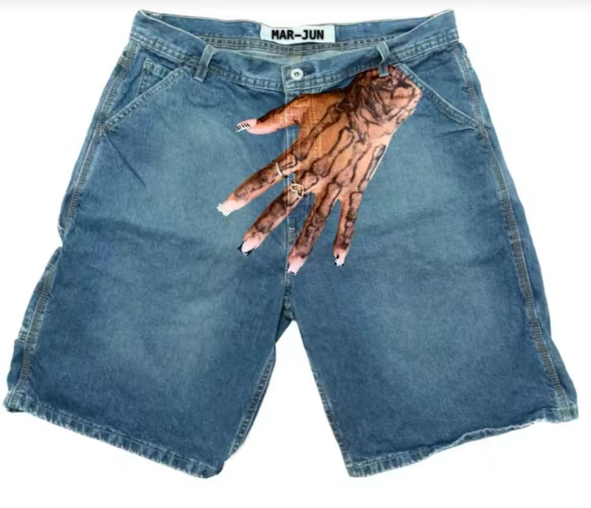 Deeptown Y2k 빈티지 하라주쿠 데님 반바지 여 - Embroidery On Jeans 리뷰 및 가격