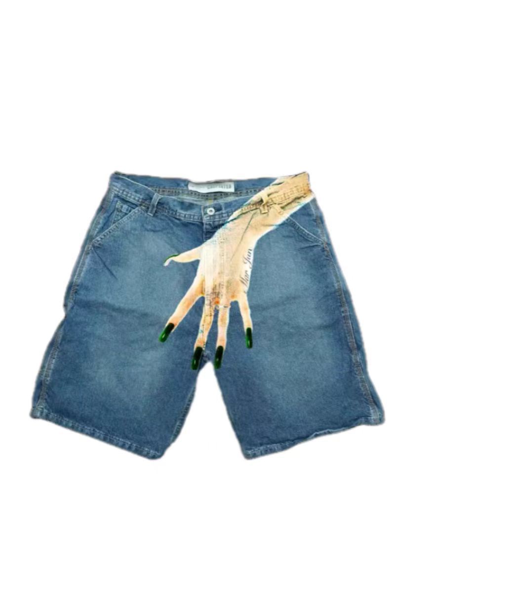 Deeptown Y2k 빈티지 하라주쿠 데님 반바지 여 - Embroidery On Jeans 리뷰 및 가격