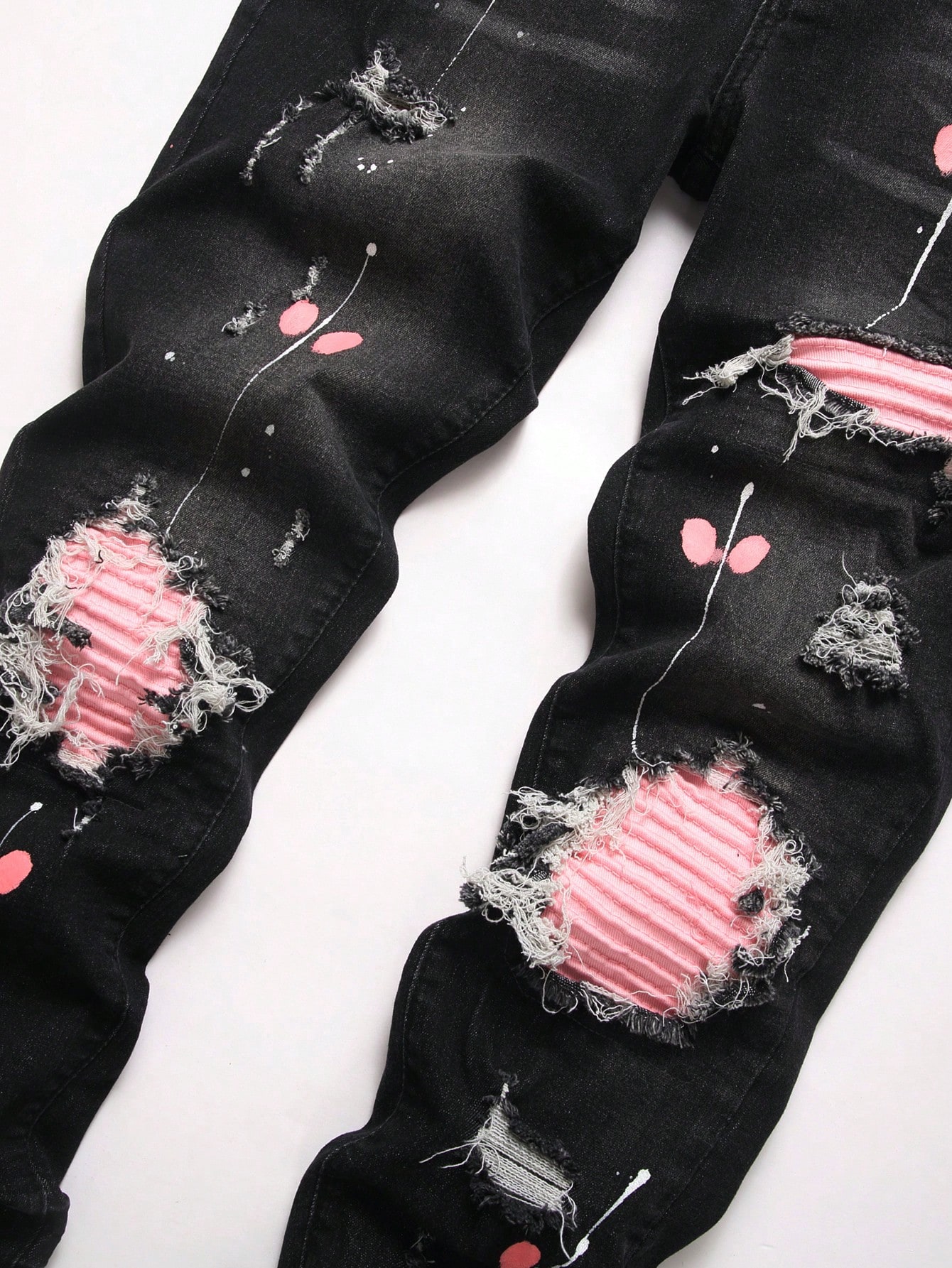 신축성이 뛰어난 남성용 데미지 데님 청바지, 스키니 힙 - Embroidery On Jeans 리뷰 및 가격