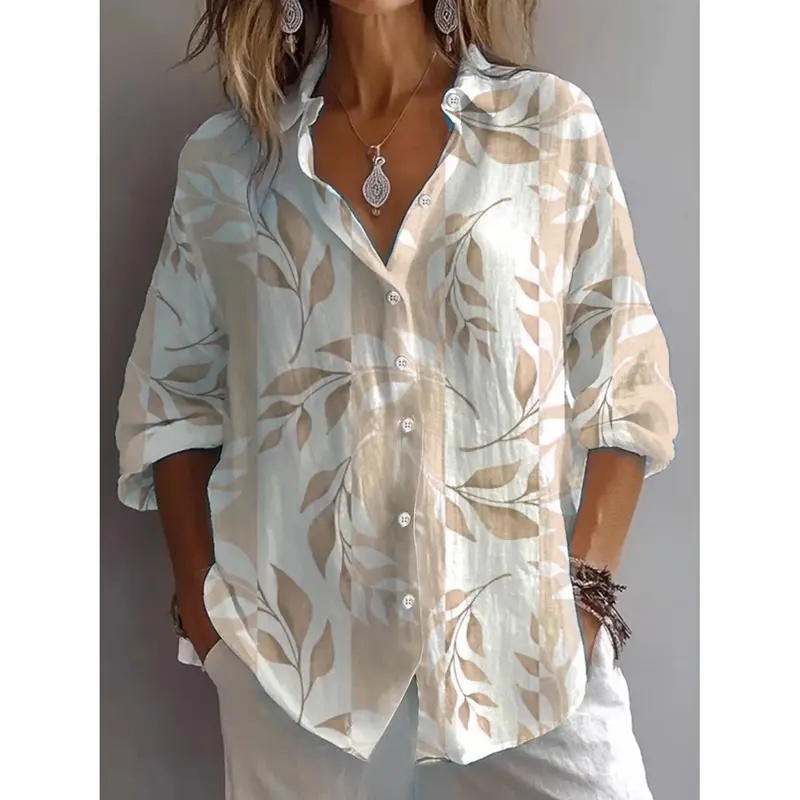 여성용 여름 셔츠, 꽃무늬 블라우스, 라펠 칼라 블라우 - Embroidery Online 리뷰 및 가격