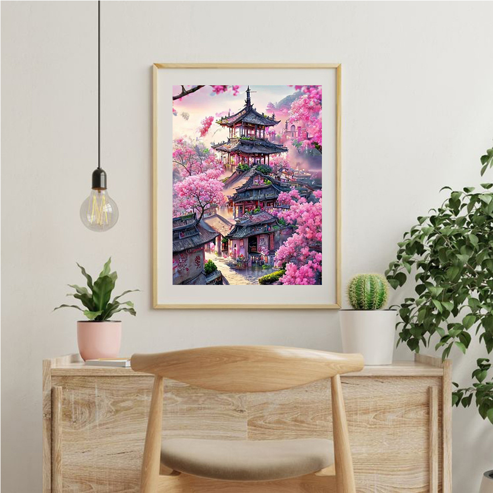 Momoart 다이아몬드 자수 하우스 풍경 그림 크로스 - Embroidery Uae 리뷰 및 가격