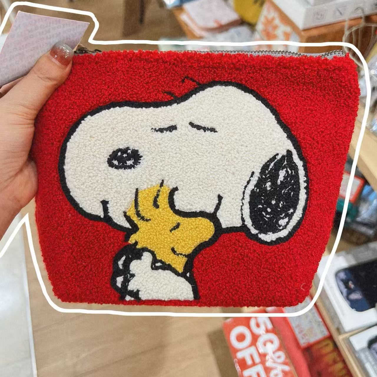 스누피 애니메이션 귀여운 자수 펜 가방 대용량 문구류  - Embroidery Online 리뷰 및 가격